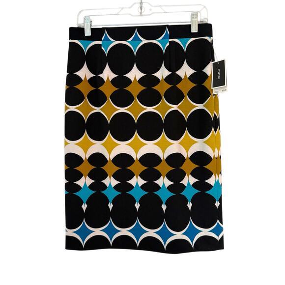 NWT Nine West Geometric Print Ponte Knit Pencil Skirt Size 8 - Picture 1 of 6